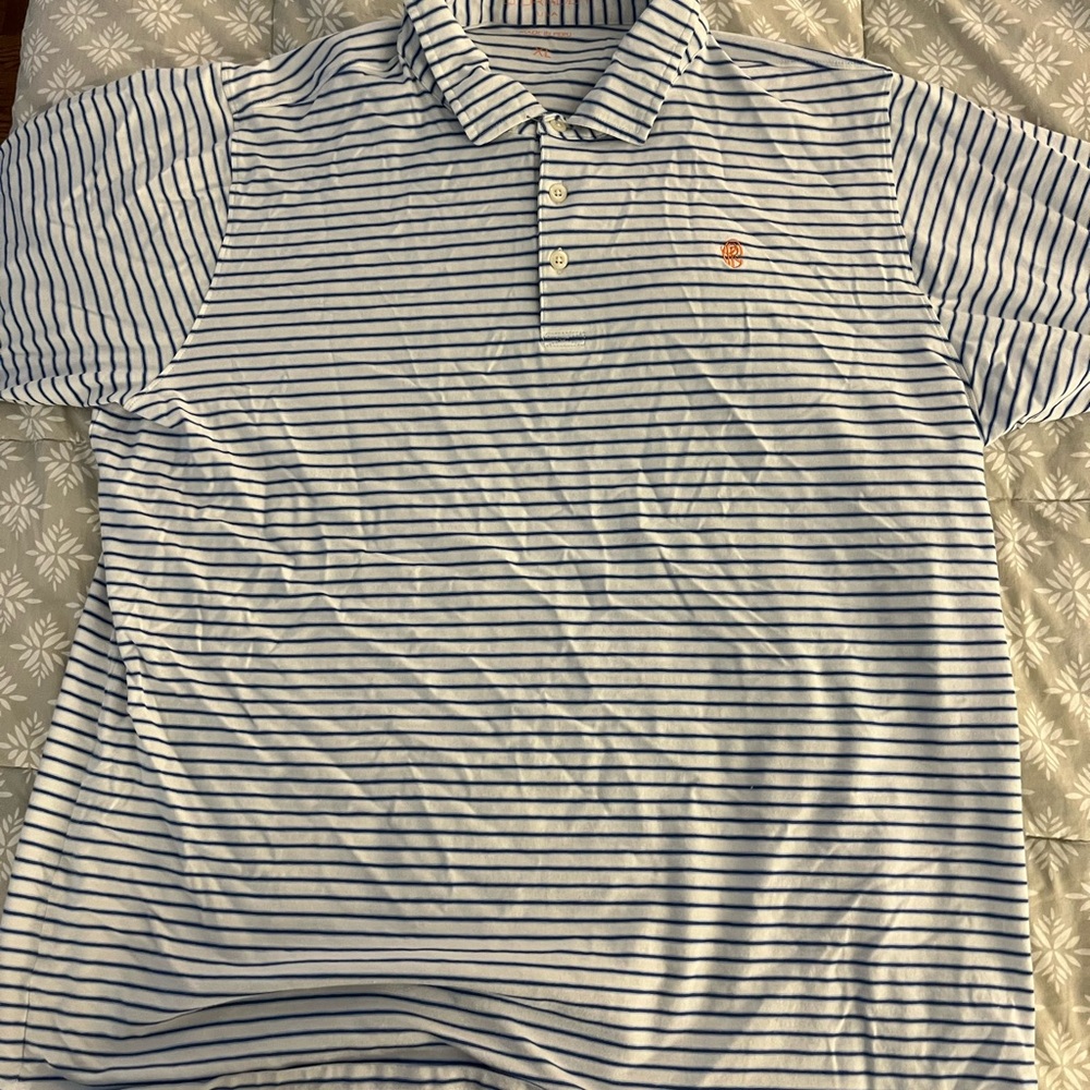 Classic Blue and White Polo Shirt